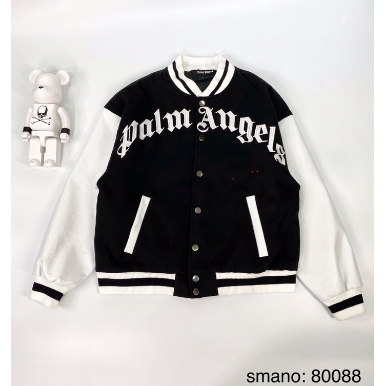 Áo khoác nỉ bomber gấu palm angels mùa thu đông, mặc nam nữ, đơn đôi nhóm, ảnh thật