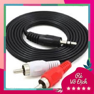 Dây cáp loa 3.5mm ra 2 bông sen dài 3m kết nối tivi wifi với amply hoặc loa kéo