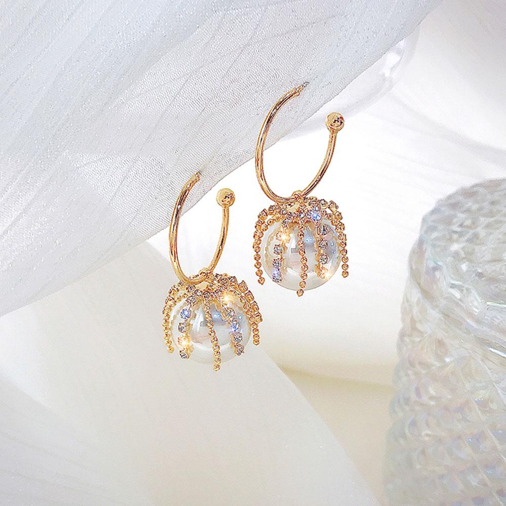 Bông Tai Dáng Dài Hình Tròn Thời Trang Sang Trọng Cho Nữ|Bông Tai Đinh Tán Thiết Kế Cá Tính Thời Trang