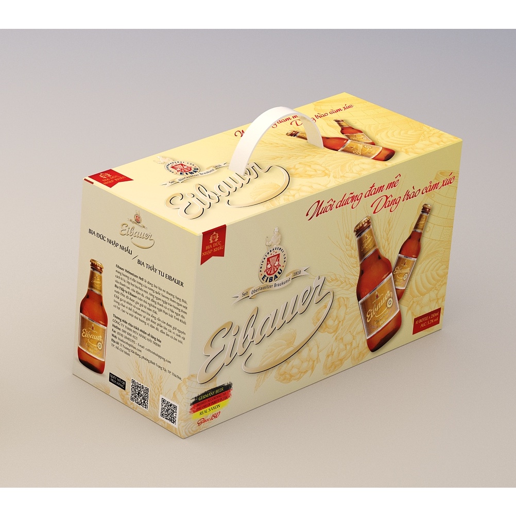 Quà tết đẳng cấp ->  Thùng 10 Chai Bia Thầy Tu Eibauer Vàng 5.2% 250ml- Hương Vị Tuyệt Đỉnh