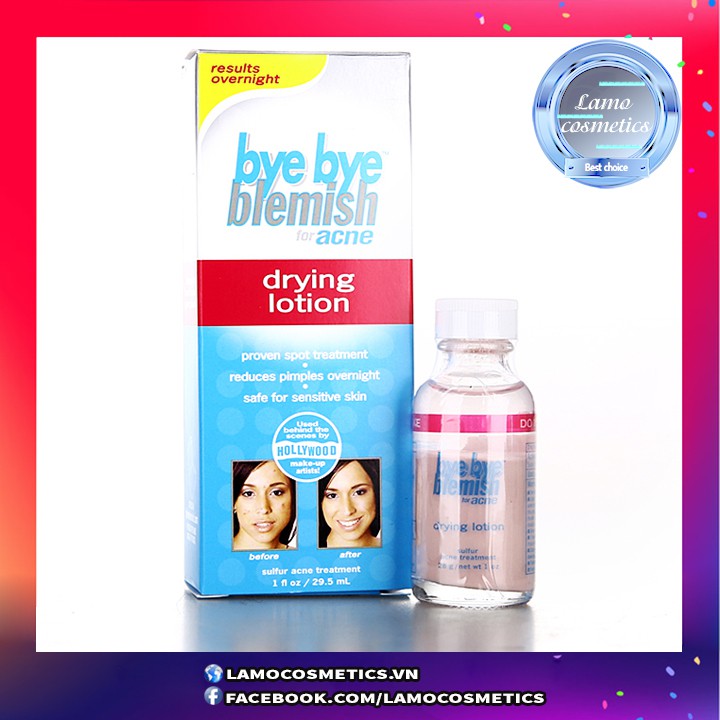 Chấm Mụn Bye Bye Blemish For Acne Drying Lotion USA Chính Hãng 100%