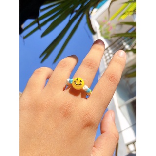 Nhẫn hạt cườm mặt cười - Smiley Beaded Ring