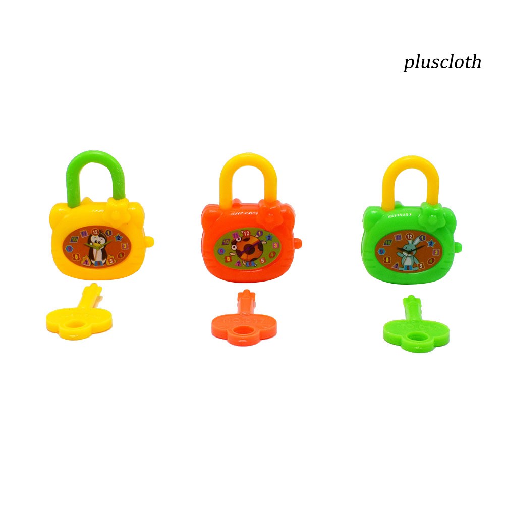 5 Bộ đồ chơi mini gồm ổ khóa và chìa khóa bằng nhựa nhiều màu sắc cho bé