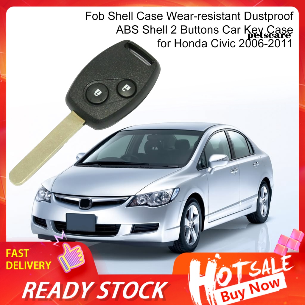 Vỏ Bảo Vệ Chìa Khóa Xe Hơi 2 Nút Bằng Abs Chống Bụi Chống Mài Mòn Cho Honda Civic 2006-2011