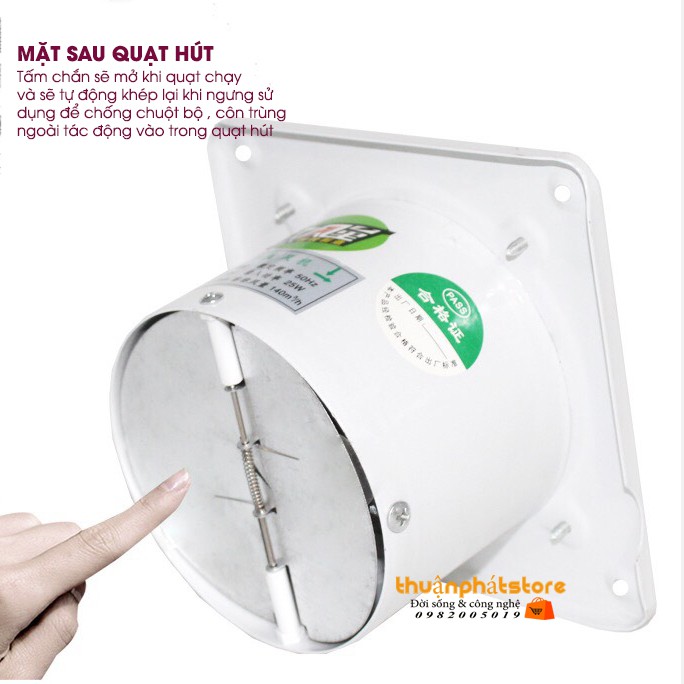 Quạt hút gió FD-100 màu trắng  hút gió nhà bếp , nhà tắm , nhà vệ sinh - ống gió đường kính 9,3cm