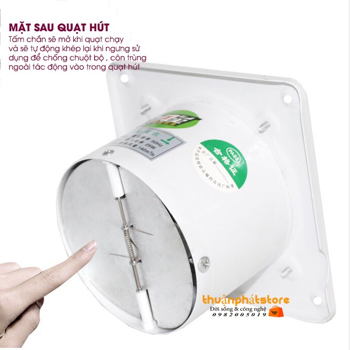 Quạt hút gió FD-100 màu trắng ( Công xuất : 25W ) hút gió nhà bếp , nhà tắm , nhà vệ sinh - ống gió đường kính 9,3cm