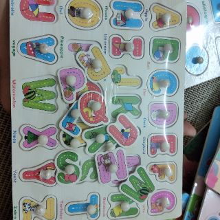Bảng núm Gỗ cho bé Số, chữ, hình