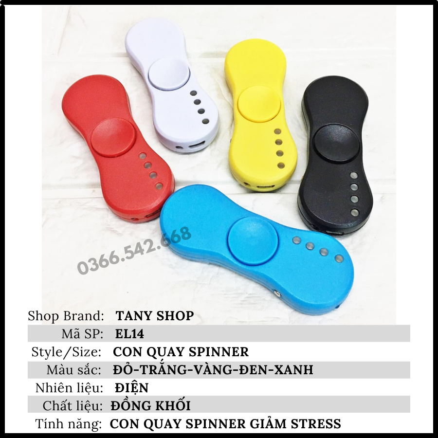 Con Quay Giảm Stress Spinner Kiêm Bật Lữaa Điện có 3 chế độ đèn - TANY SHOP EL14