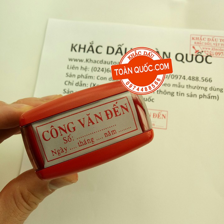 Con dấu Công Văn Đến có nội dung theo mẫu (fullbox)