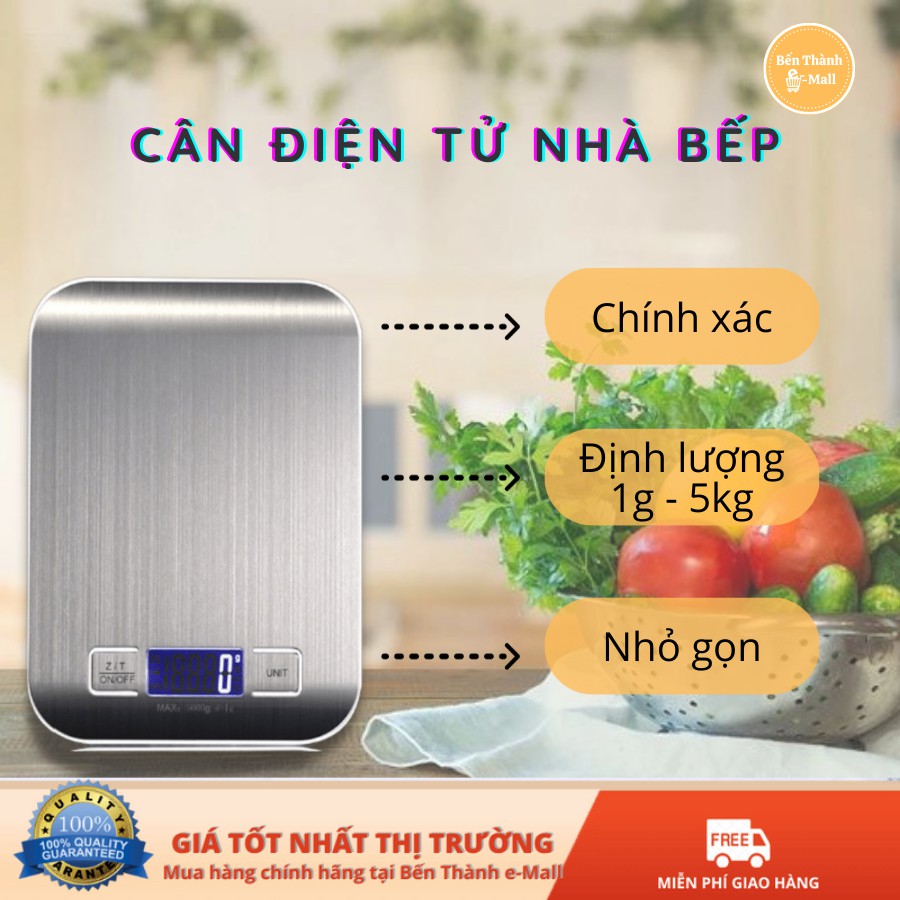 Cân Nhà Bếp LCD 5kg Tiện Dụng [Tải Trọng 1g - 5kg]