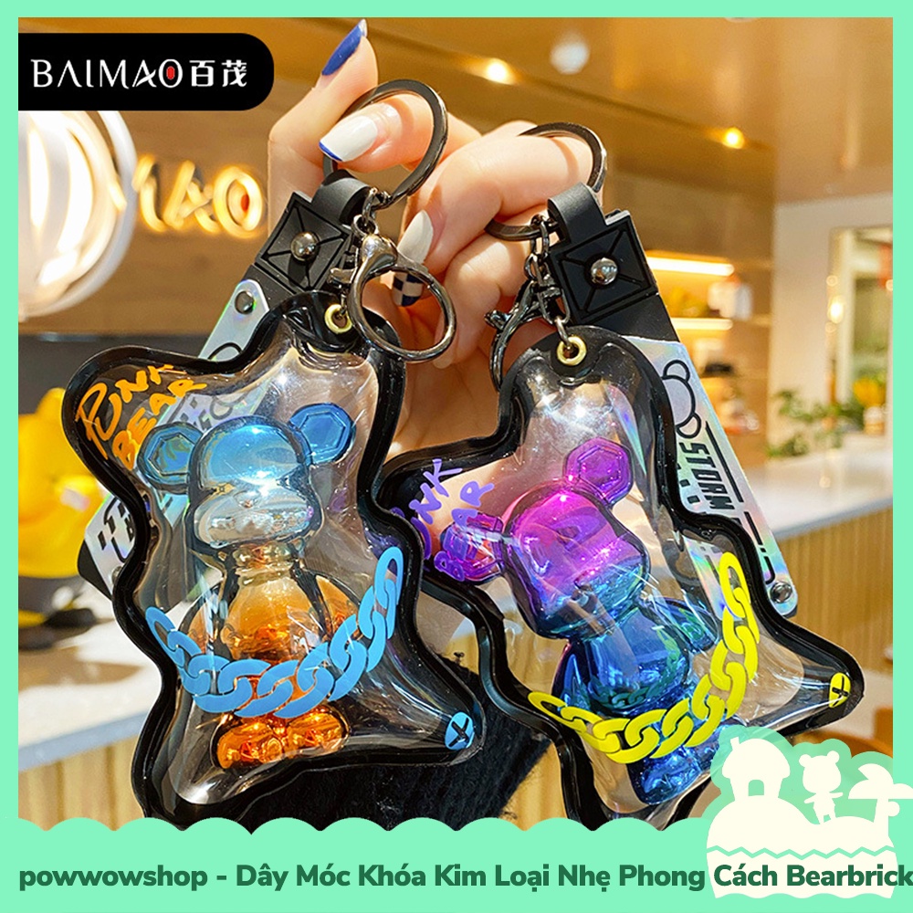 [Sẵn VN - Hỏa Tốc] Dây Móc Khóa Kim Loại Nhẹ + PVC Phong Cách Bearbrick Beat UP