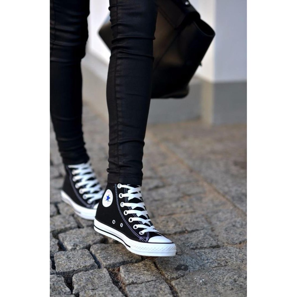 [Logo gót nổi + fullbox] Giày c-v-s-e màu đen cổ cao nam nữ cao cấp