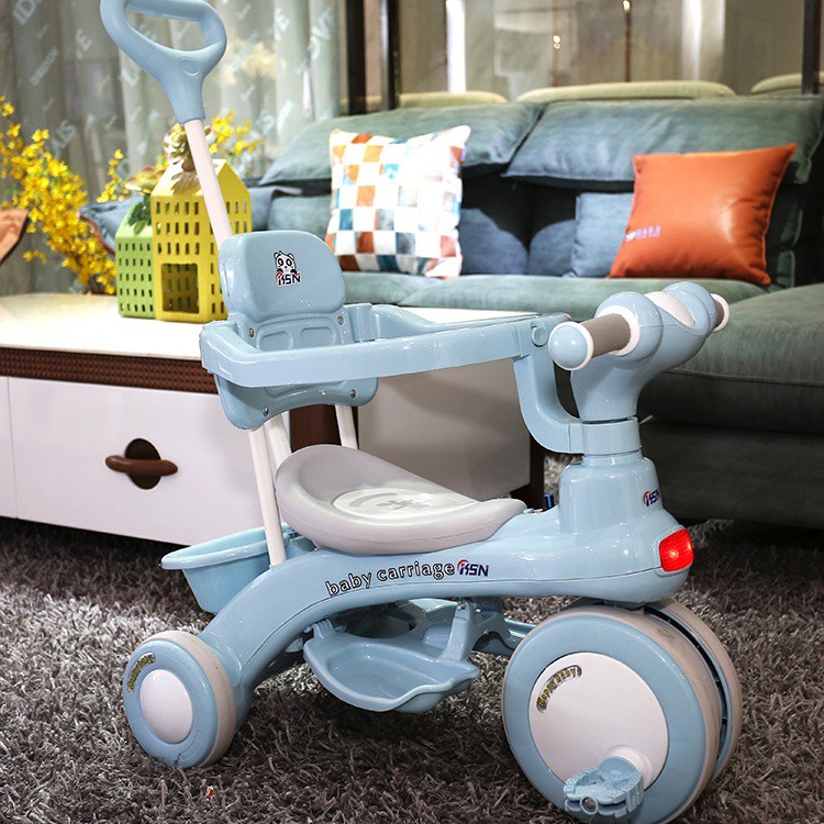 Xe đạp 3 bánh  𝑭𝒓𝒆𝒆𝒔𝒉𝒊𝒑  Xe đạp đẩy 618, xe chòi chân, xe đạp 3 bánh đa năng an toàn có khung bảo vệ - XANH