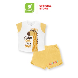 Bộ quần áo cài vai cotton cộc tay bé gái LULLABY NH307-308M