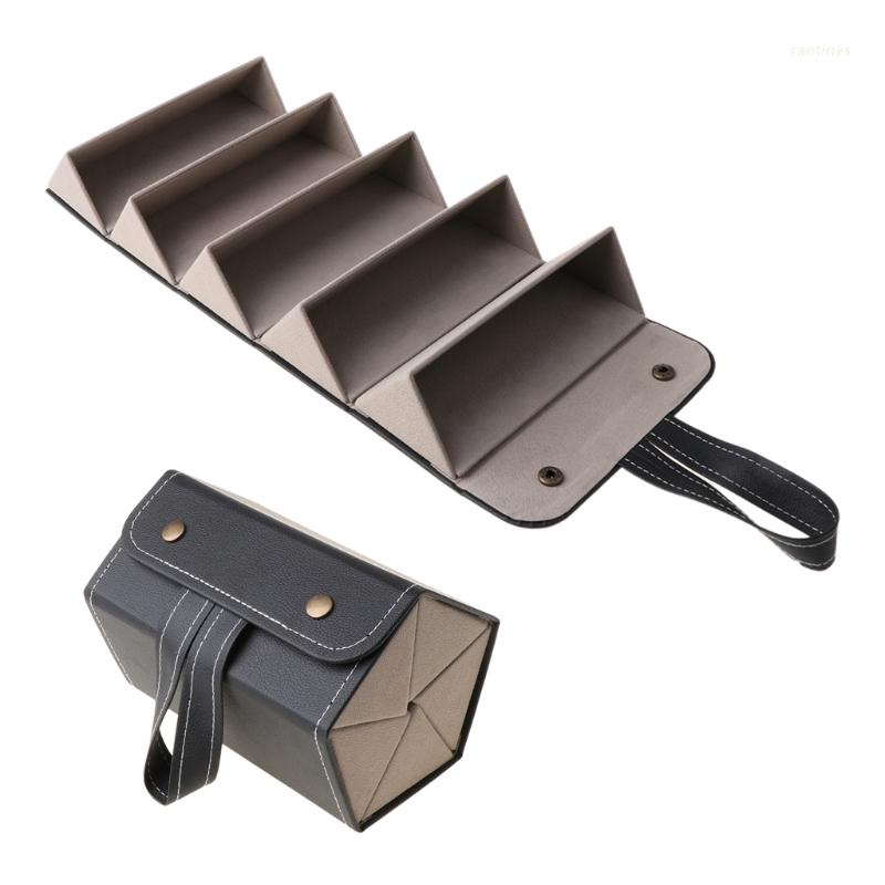 Hộp đựng kính 5 ngăn có thể gập lại nhiều ngăn bằng da PU tiện lợi