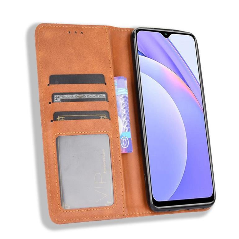 [FreeShip] Bao da dạng ví Xiaomi Redmi 9T (cam kết xịn) hit nam châm, ngăn đựng thẻ tiền tiện lợi