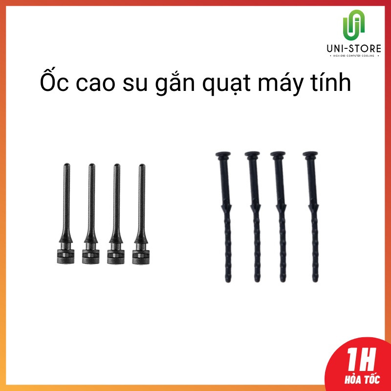 Bộ 4 ốc cao su gắn quạt máy tính - Ốc fan case cao su