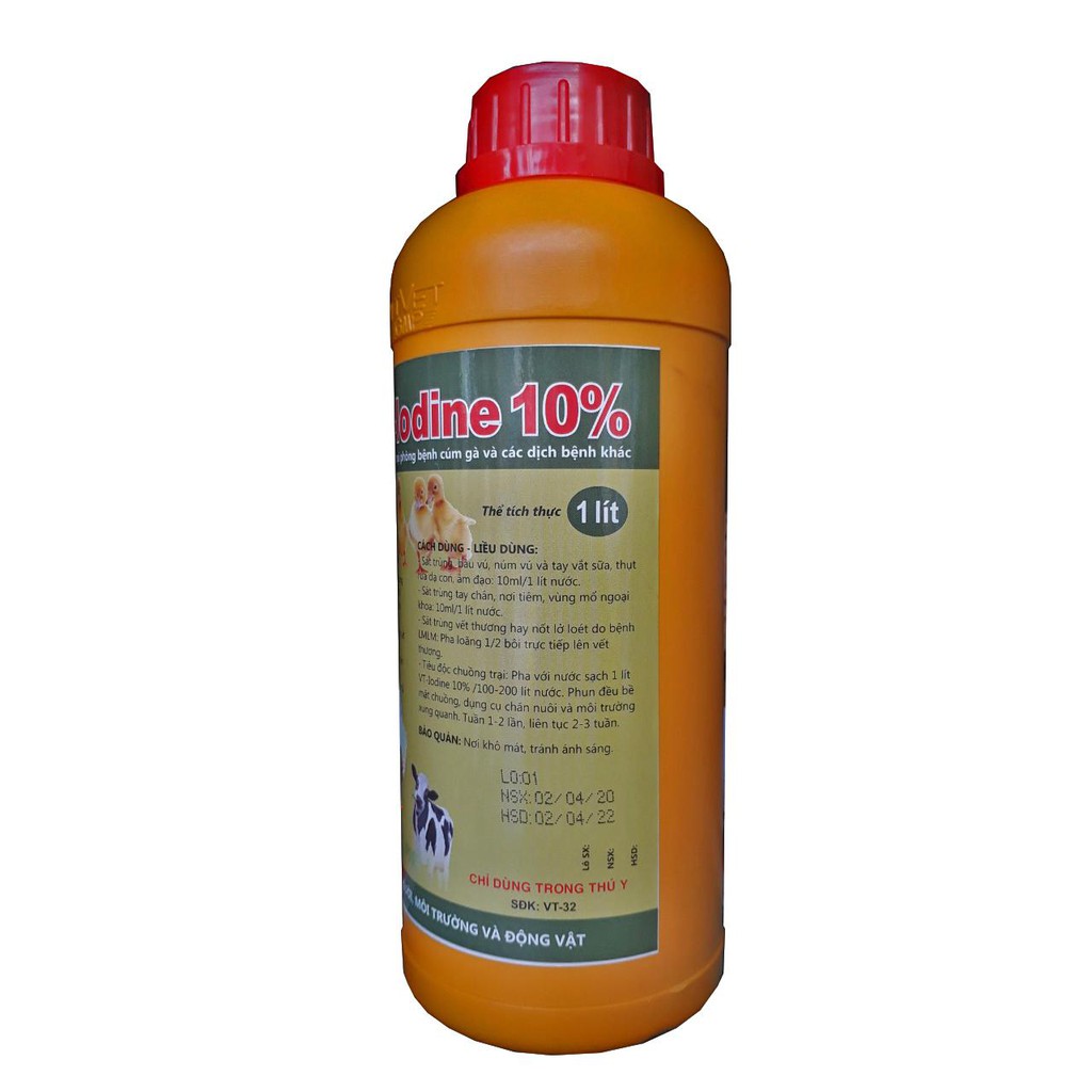 VT-lodine 10% Iod hữu cơ tẩy uế chuồng trại phòng bệnh cúm gà và các dịch bệnh khác
