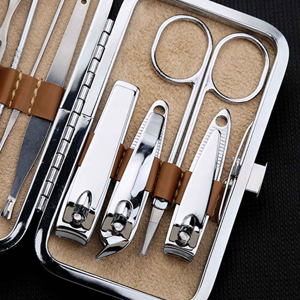 [Hàng mới về] Bộ 10 Dụng Cụ Chăm Sóc Móng Tay Bằng Thép Không Gỉ Chất Lượng Cao