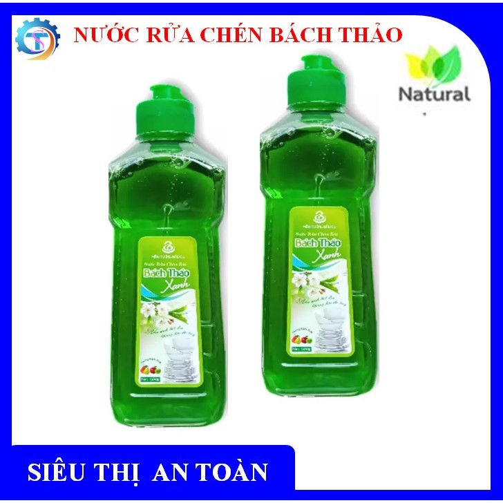 Nước rửa chén Bách Thảo Xanh hương trà xanh chiết xuất thiên nhiên không hại da tay - Chai 500g