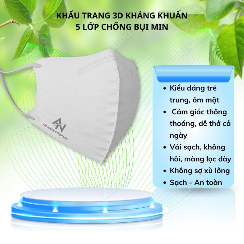 SET 10 Cái Khẩu Trang N99 6D AnMask Pro 5 lớp lọc công nghệ nano loại bỏ 99% bụi mịn,vi khuẩn đạt chuẩn Hoa Kỳ.