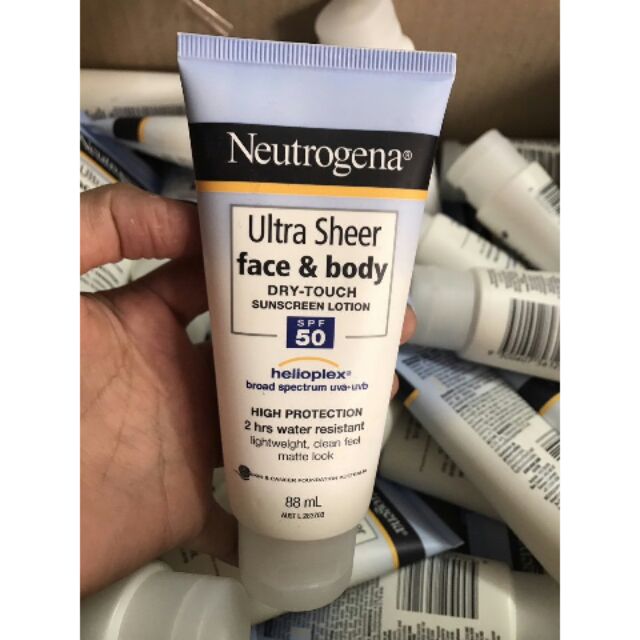 Kem chống nắng neutrogena Ultra Sheer Face&Body Lotion SPF50+ tuýp 88ml