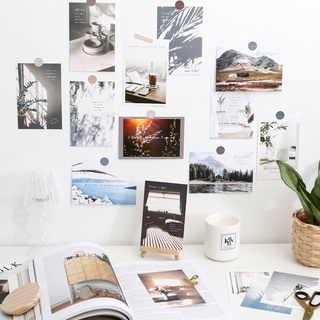 [15 tấm ] Set postcard decor - Sticker tròn