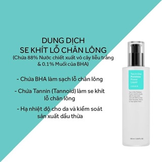 Tinh Chất Se Khít Lỗ Chân Lông COSRX Two In One Poreless Power Liquid 100ml