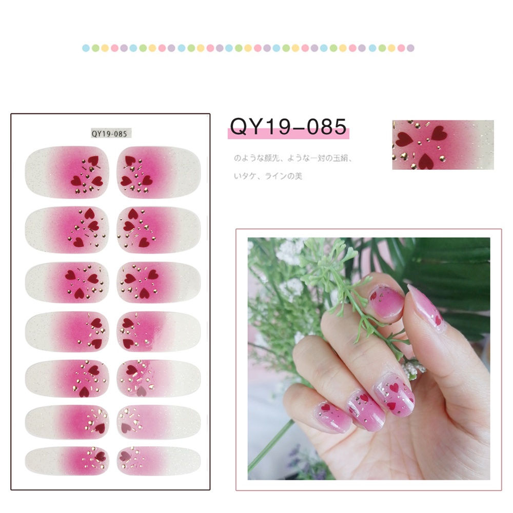 Set 14 miếng dán móng SANIYE QY19 chống nước họa tiết hoạt hình 22 kiểu lựa chọn dễ dàng tháo rời