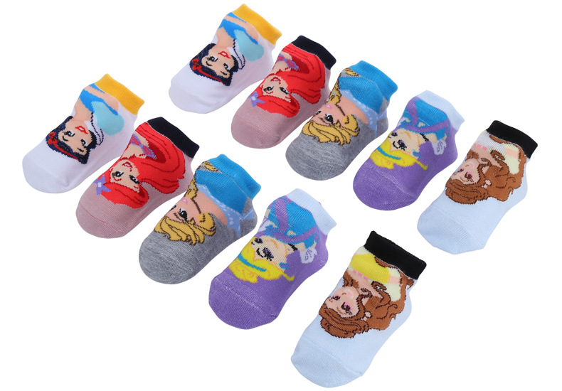 Set 5 Đôi Vớ Cotton Họa Tiết Hoạt Hình Disney Dễ Thương Cho Bé 0-2 Tuổi