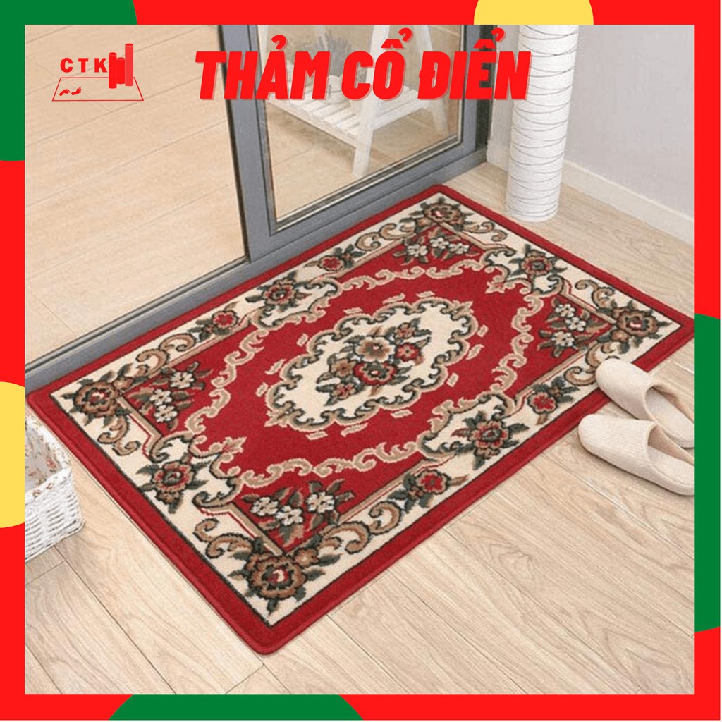 Thảm lau chân cao cấp, thảm chùi chân nhà bếp siêu thấm len mịn cổ điển 80x50cm, 60x40cm