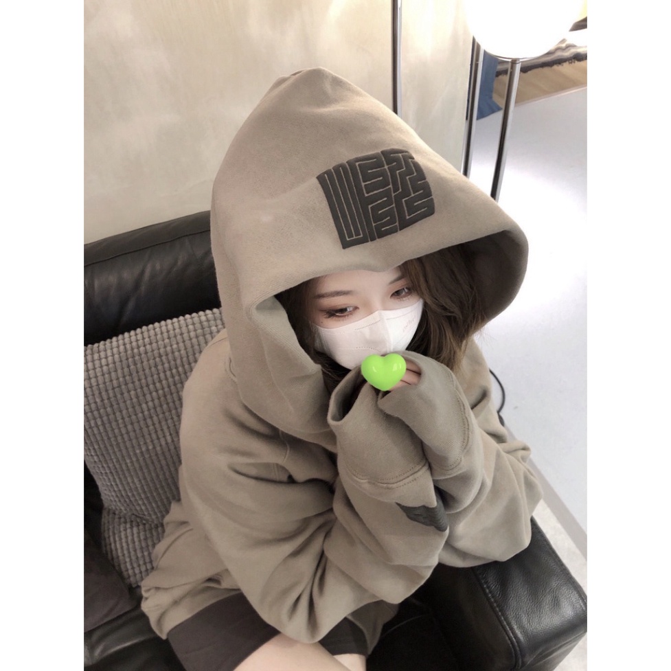 (có sẵn+Video) Áo Hoodie form rộng chữ thập mũ 2 lớp vải lót lông cực xinh | BigBuy360 - bigbuy360.vn
