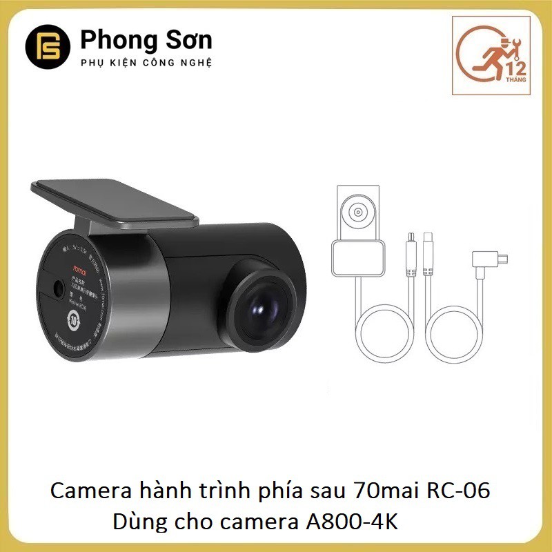Camera hành trình sau RC06 Rear dùng cho 70mai Dash Cam A800 - Độ phần giải 1080P -Bảo hành 12 Tháng
