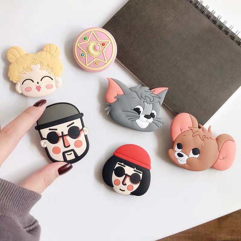 Kẹp điện thoại chống mỏi tay Popsocket chất liệu sillicon pop up cao cấp hình cool ngầu