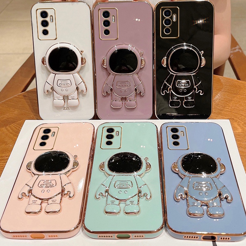 6d Plating Astronaut Stand Case Vivo S1 Pro V15 V15 Pro S1 V11i Z3i Y91C Y1s Y81 Y81i Y91 Y95 Lens Protective Cover