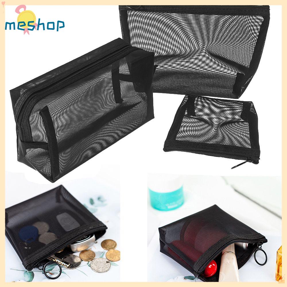 ME Women Makeup Bags Zipper Mesh Package Cosmetic Pouch Toiletry Bag Storage Camping Handbags Travel Organizer