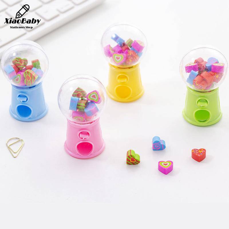 1 Bộ Gôm Tẩy Hình Máy Gashapon Mini Hoạt Hình Sáng Tạo Dành Cho Học Sinh