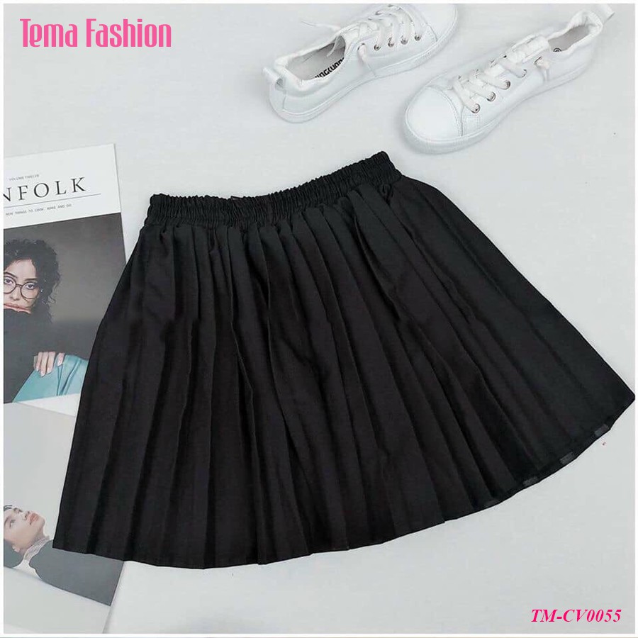 Chân váy xếp ly dáng ngắn nữ TEMA - Chân váy chữ A cạp chun siêu đẹp | BigBuy360 - bigbuy360.vn