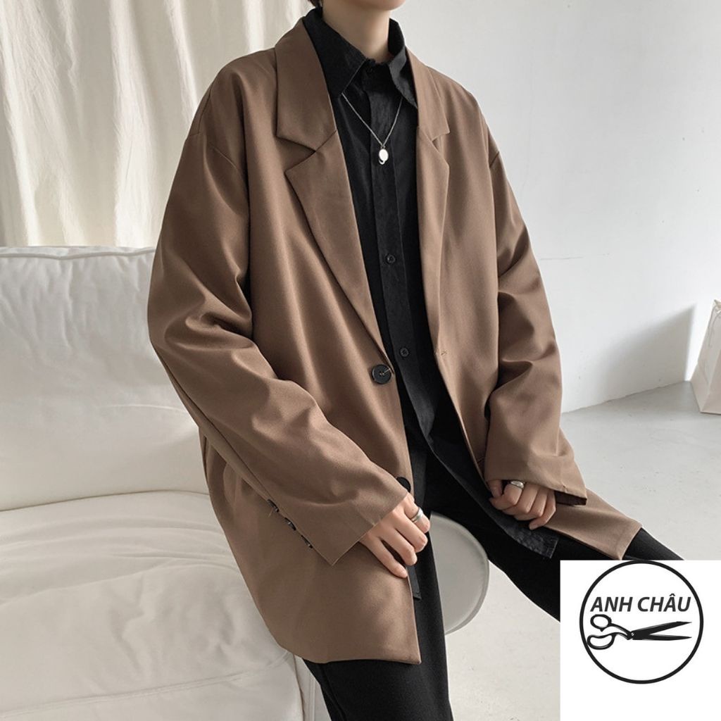 Áo Blazer Nam, Áo Khoác Nam From rộng 2 lớp SANMINHCHAU phong cách Hàn Quốc