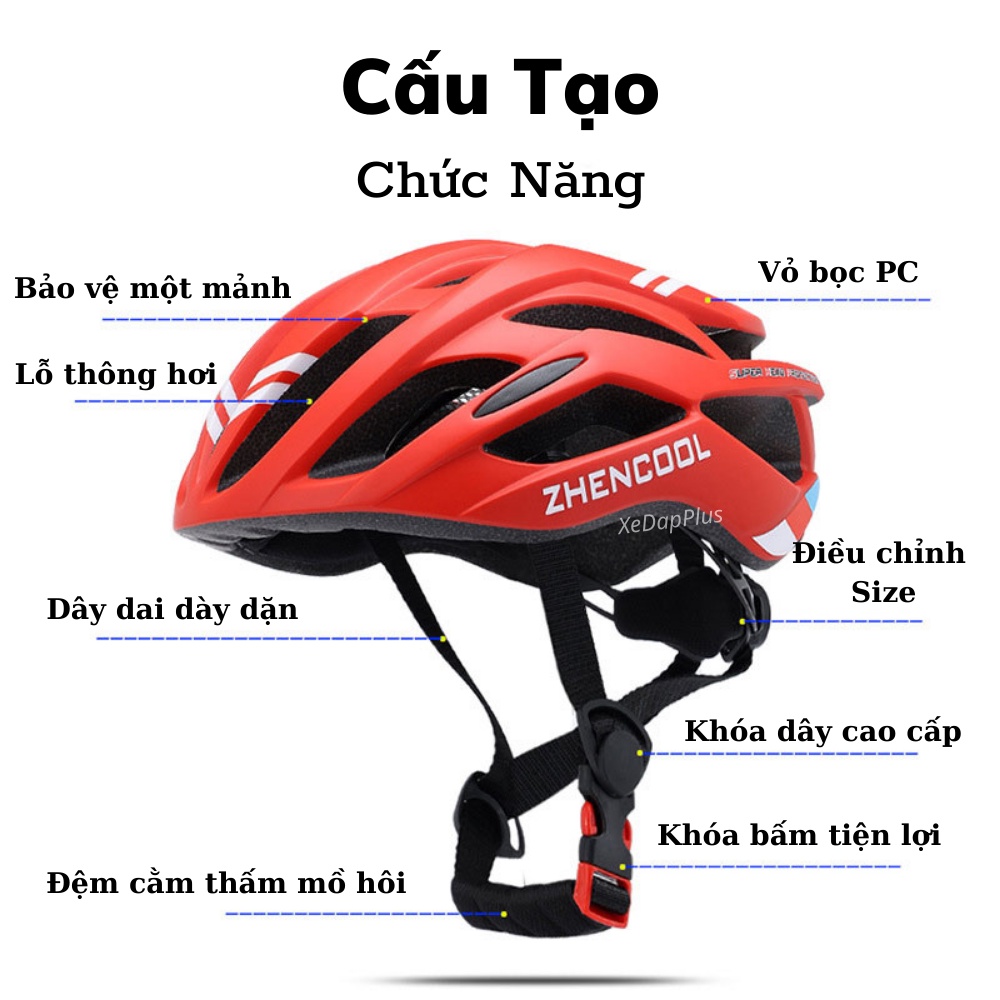 Mũ bảo hiểm xe đạp thể thao nam nữ Zhen Cool - Hàng cao cấp điều chỉnh size dễ dàng