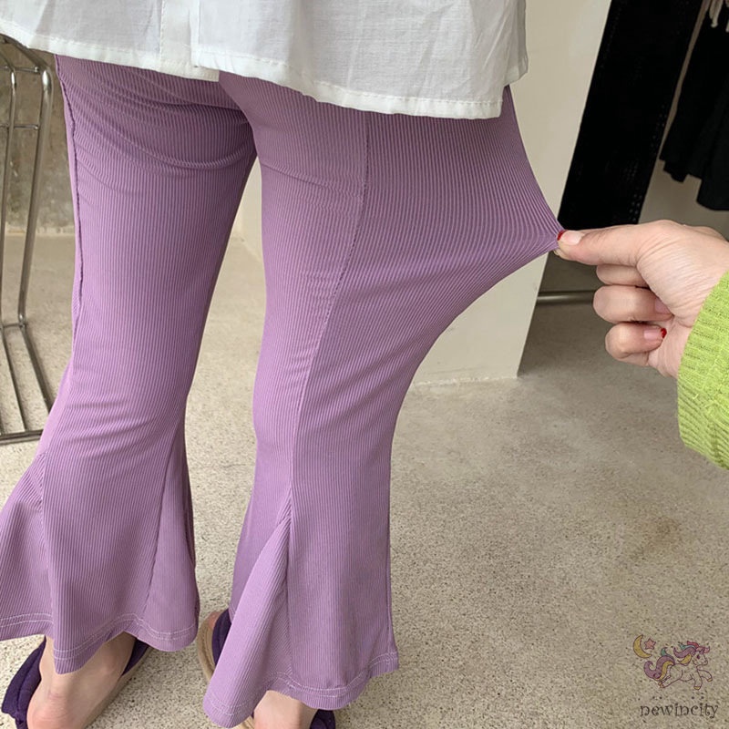 Quần Dài Ống Loe Co Giãn Thời Trang Hàn Quốc Cho Bé Gái
