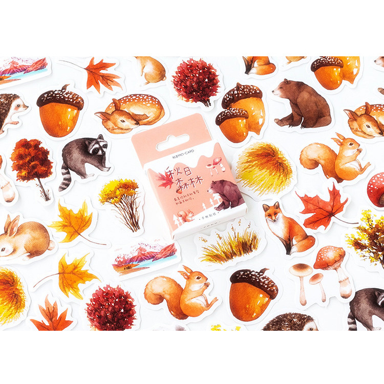 Set 45 Miếng Dán Hoạt Hình Trang Trí Sổ Tay/Nhật Ký DIY