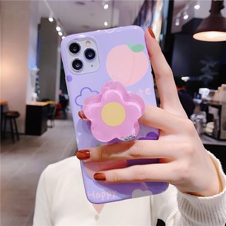 Ốp IPhone trái đào kèm pop hoa