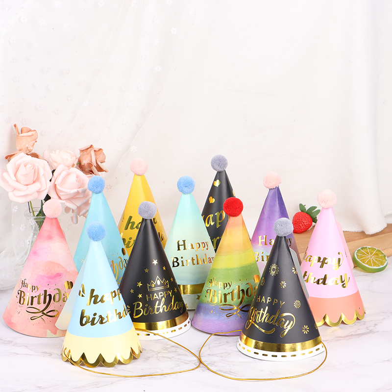 Set 2 Nón Giấy Hình Chữ Happy Birthday Trang Trí Tiệc Sinh Nhật Cho Bé