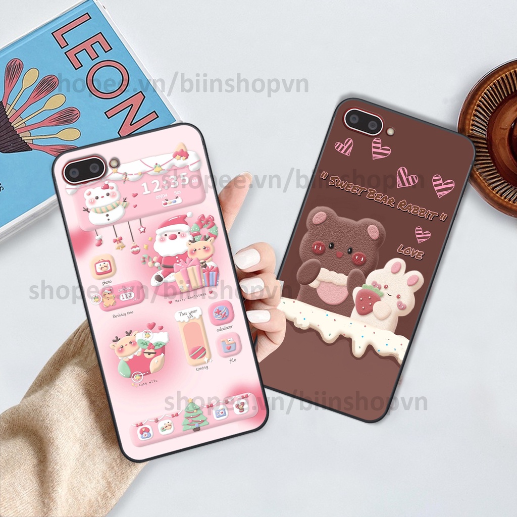 Ốp Oppo A3s / A1k in hình gấu chocolate kẹo ngọt siêu đẹp siêu xinh