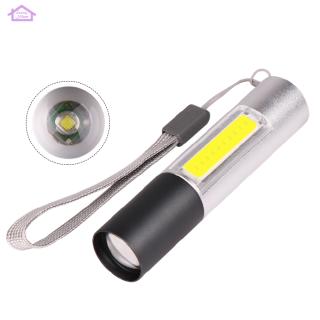 [FL] LED XPE+ COB Mini USB Rechargeable Flashlight with Hanging Rope