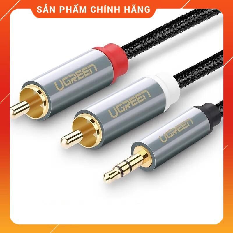 [Mã ELHACE giảm 4% đơn 300K] Cáp Audio 3.5mm sang 2 đầu bông sen RCA Cao cấp Ugreen 40841 40843 AV135 Chính Hãng dây Dù