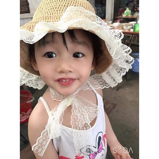 Set ren làm mũ tiểu thư vintage