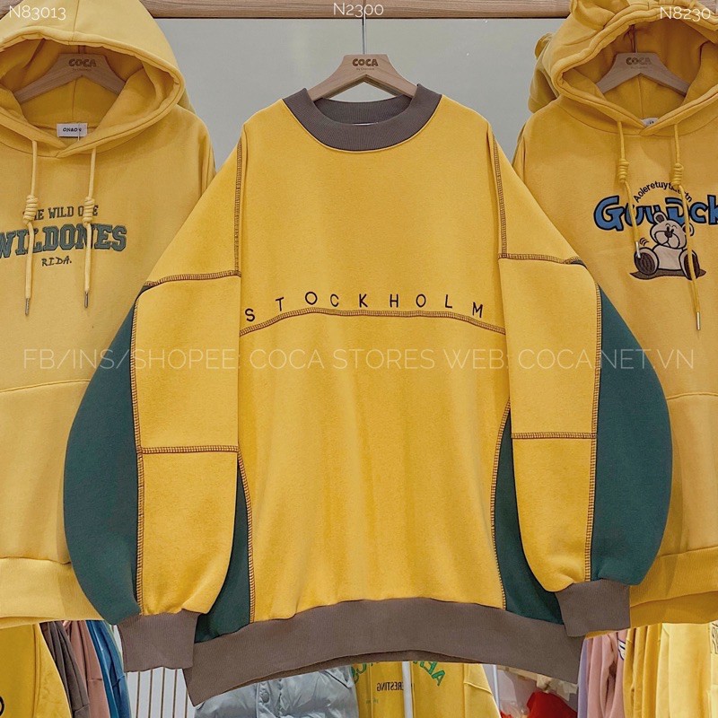 [N2300]🥑 Áo SWEATER nỉ pha thêu chỉ nổi STOCKHOLM (Có sẵn/ảnh thật) | BigBuy360 - bigbuy360.vn
