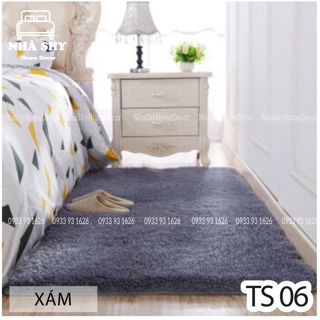 Thảm Lông Trải Sàn Trang Trí Nhà Cửa - Lót Phòng - Thảm Cạnh Giuờng Ngủ Màu Trơn Size 50x1m6